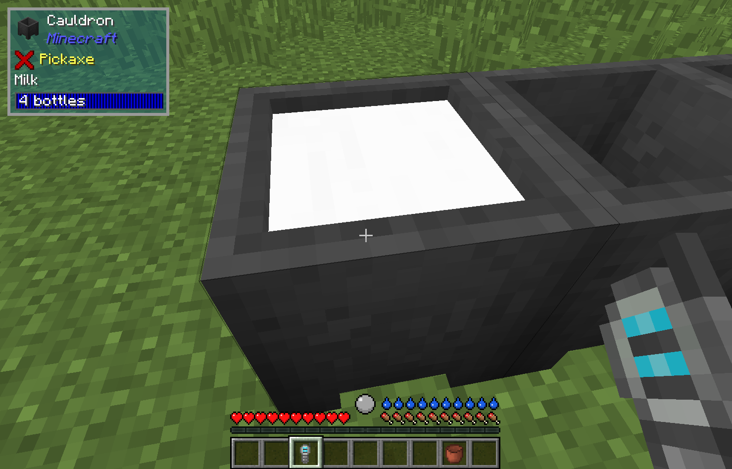 The One Probe showing cauldron's fullness