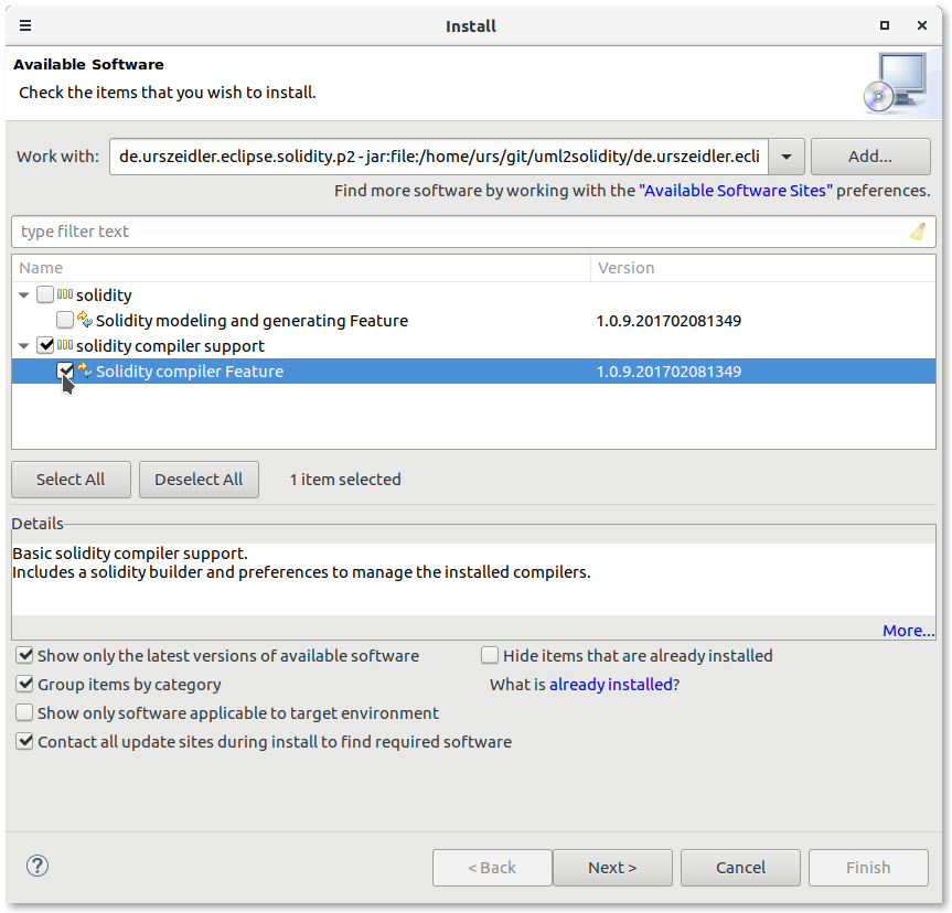 installed compiler pref