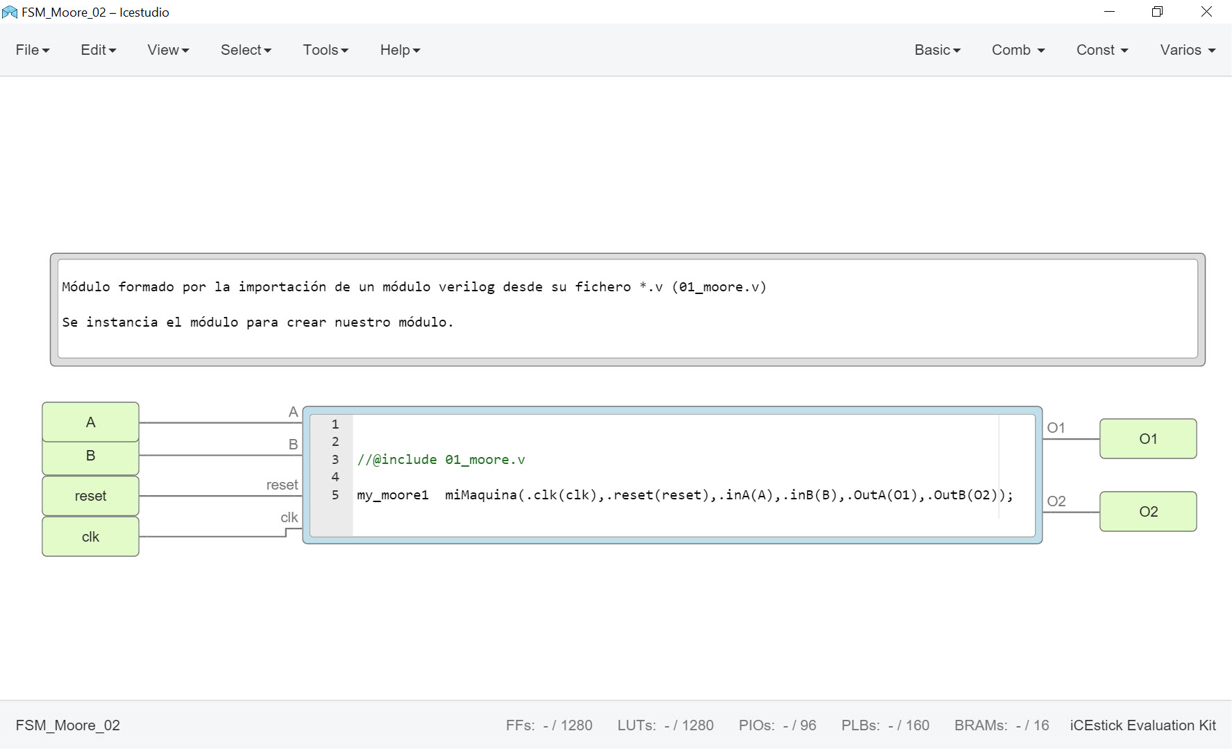 bloque desde fichero verilog